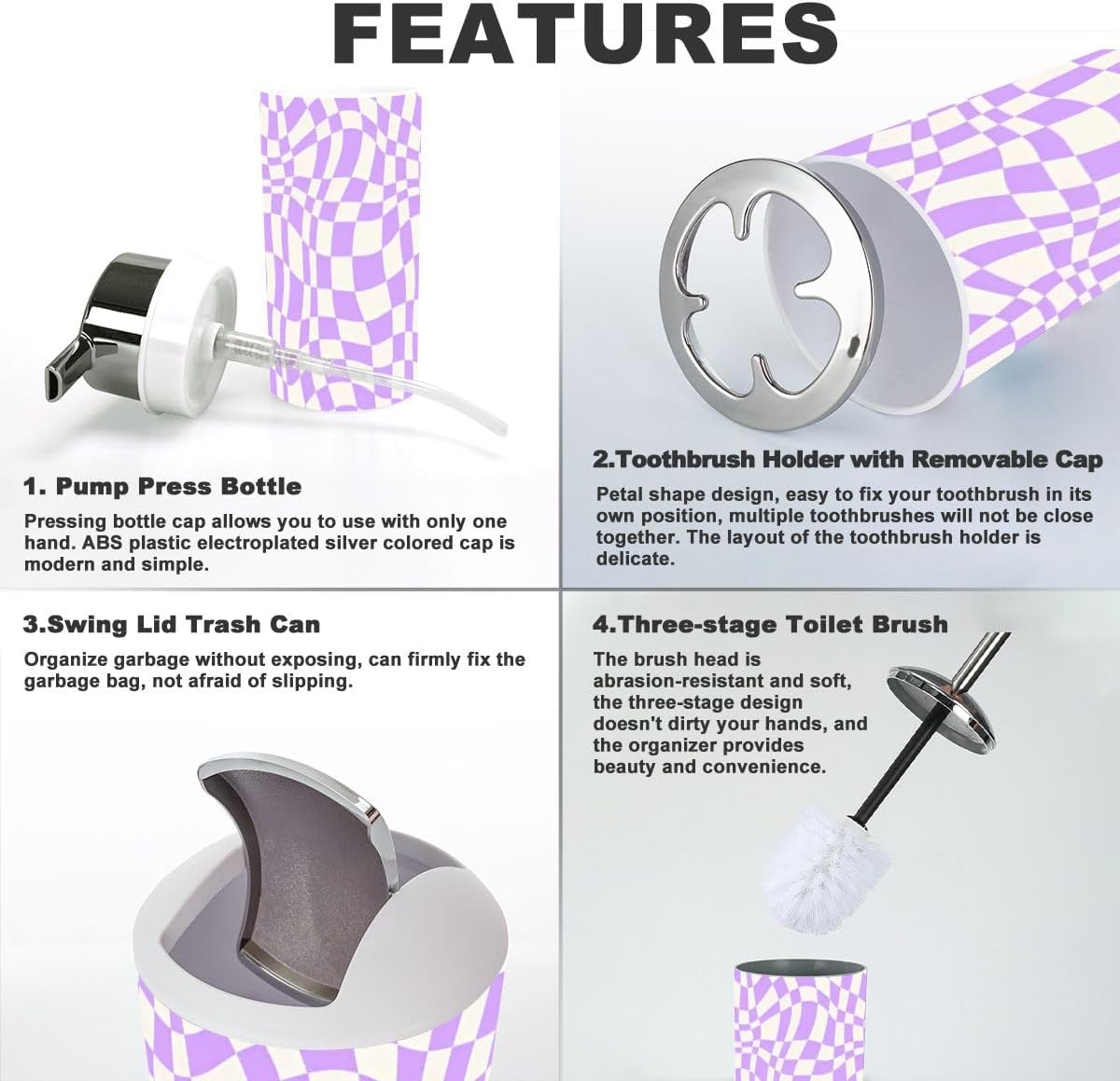 Style Simplicity - XNGJEMVWXO 6-Piece Bathroom Accessory Set