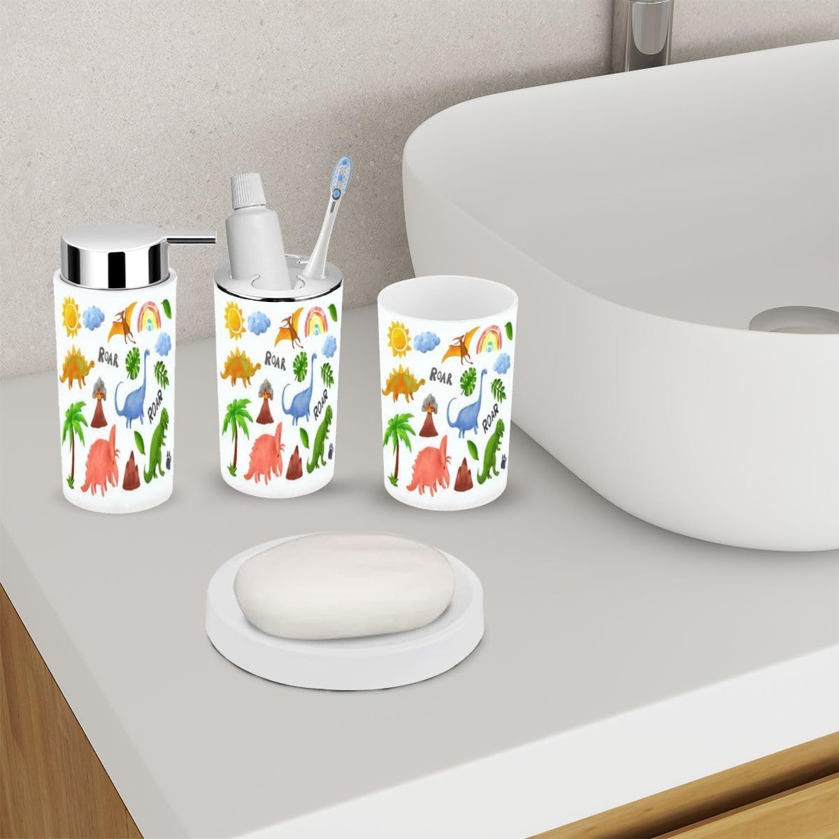 cute dinosaur bathroom set