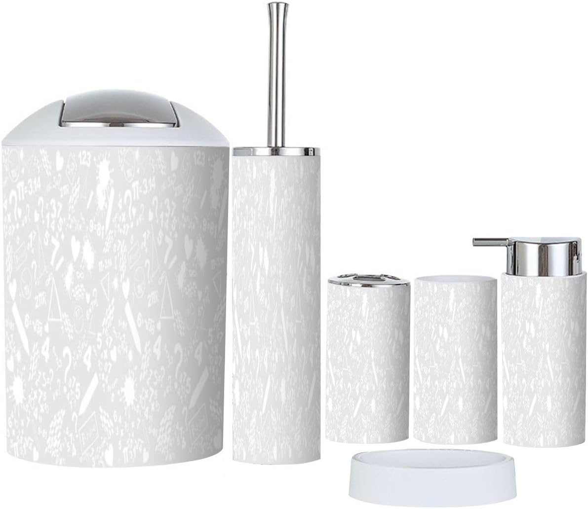 Stylish 6-Piece Bathroom Accessory Set Mathematical Precision Seamless Design