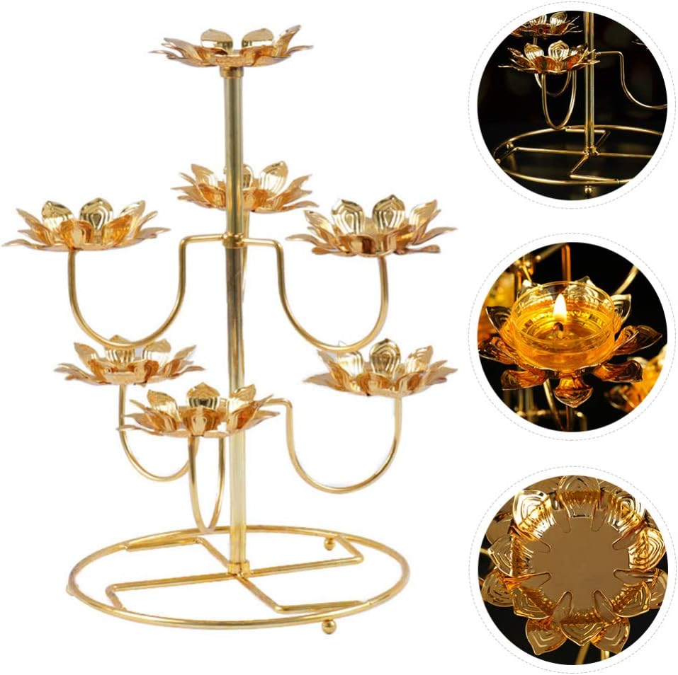 EXCEART Lotus Flower Candle Holder