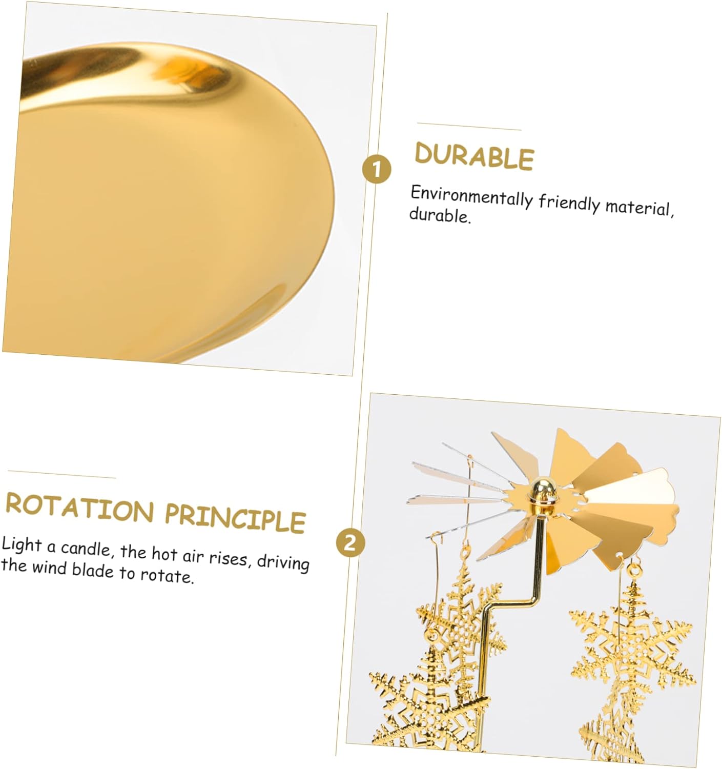 Gilded Snowflake Candleholder for Home Kitchen Rotating Scented Candle Display