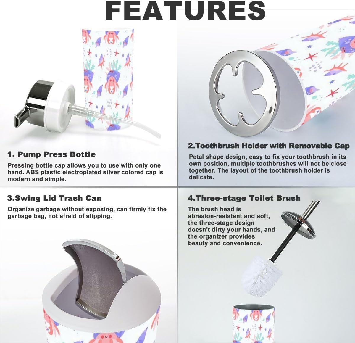 Bathroom Accessories Set for Kids in Blue