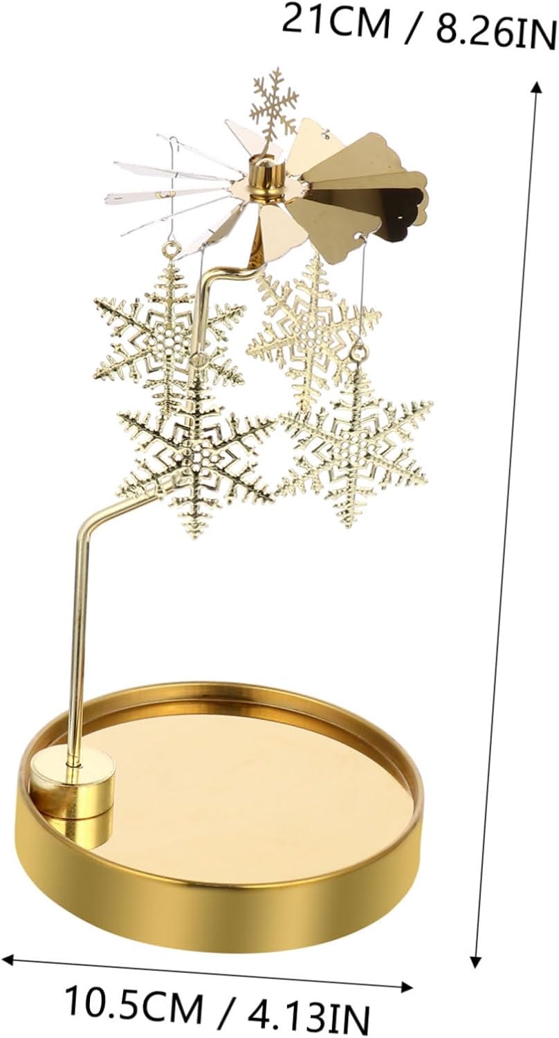 Homoyoyo Rotating Snowflake Candlestick Holder for Christmas Decor
