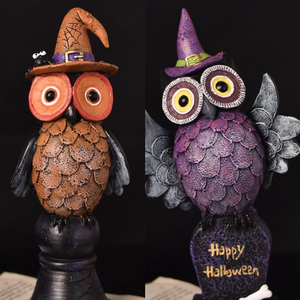 Gothic Owl Candle Stick Holder HalloweenDecor