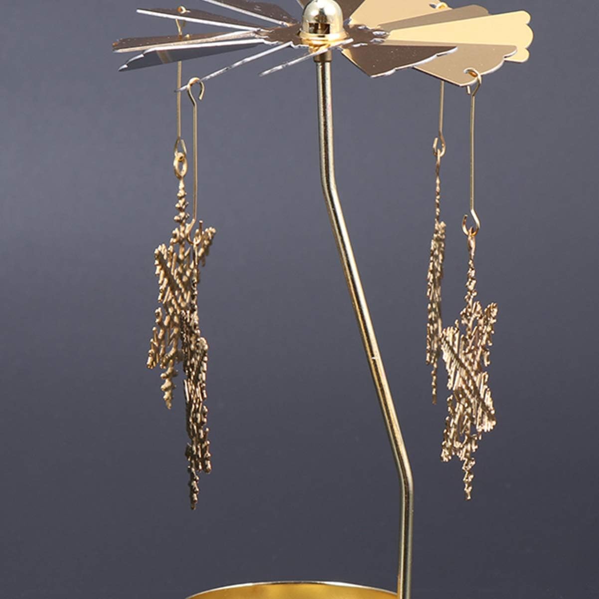 Romantic Rotating Snowflake Candlestick Holder