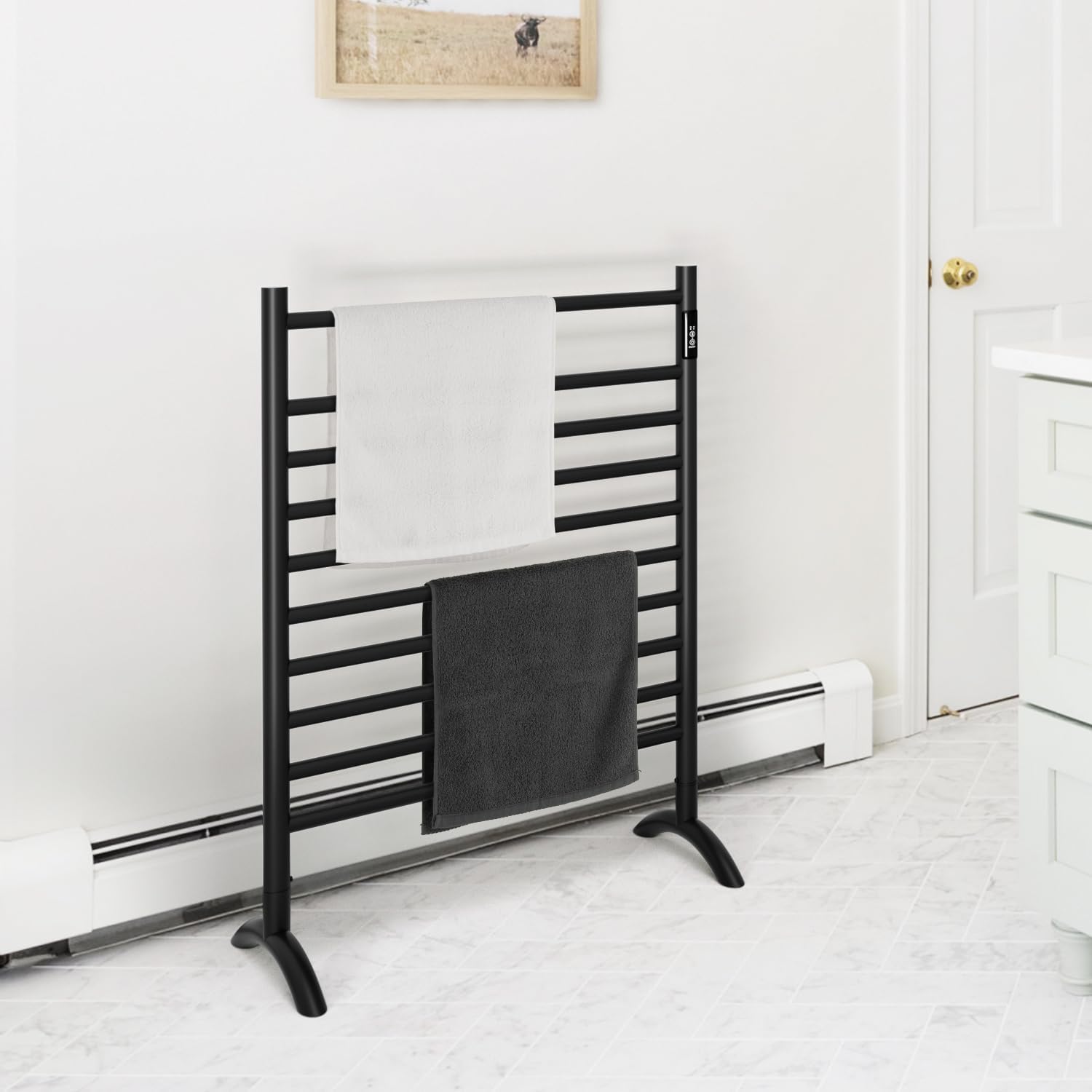 Sturdy Towel Warmer Black stainless Steel