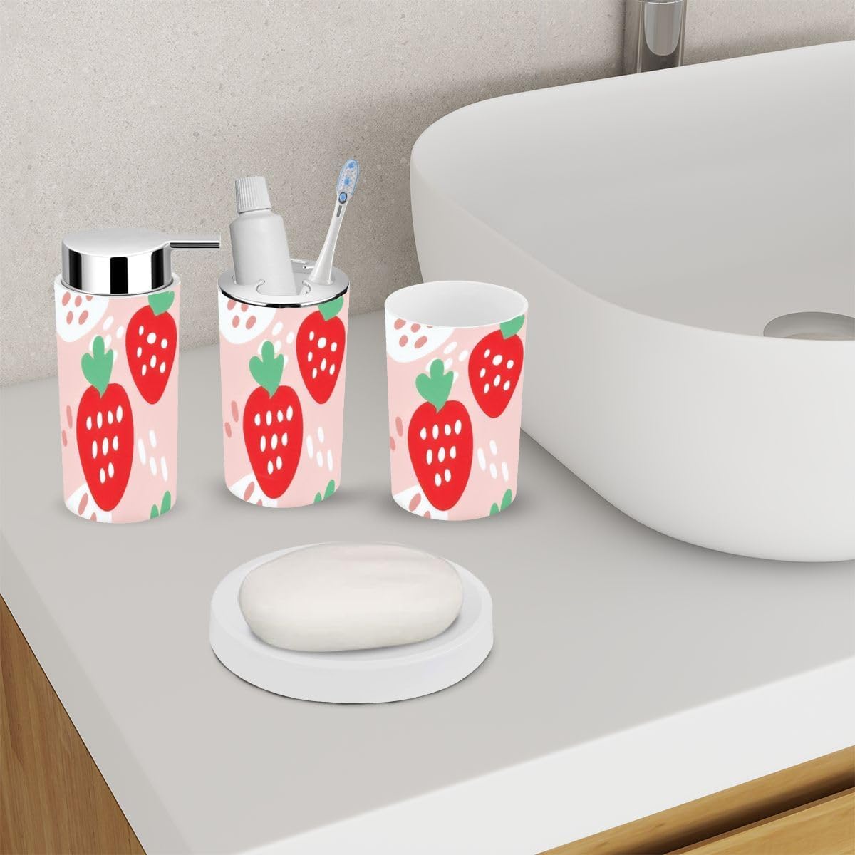 6-Piece Cute Bathroom Accessory Set