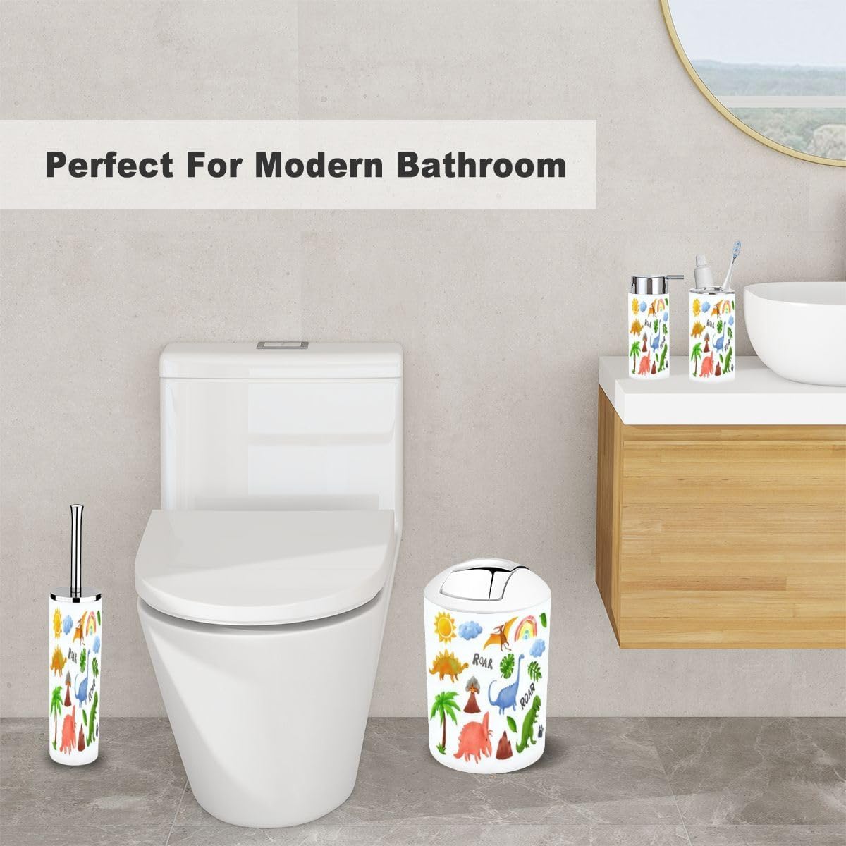 cute dinosaur bathroom set