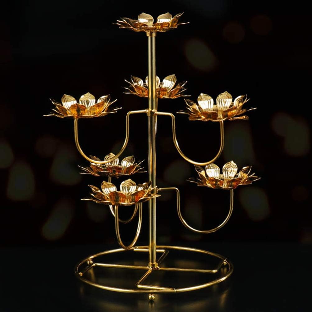 EXCEART Lotus Flower Candle Holder