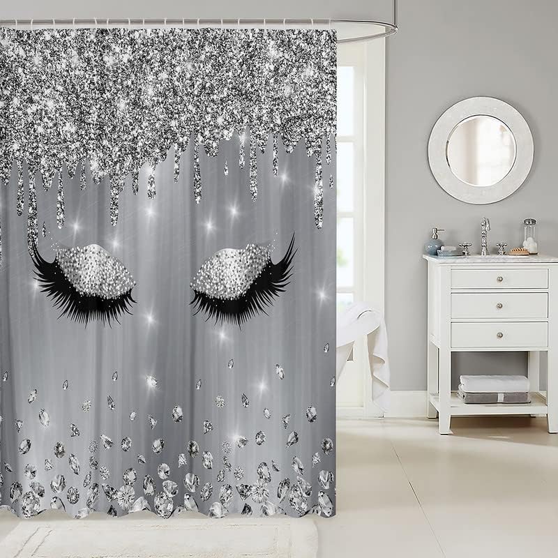 Feelyou Glitter Eyelash Showers - chic bathroom curtain