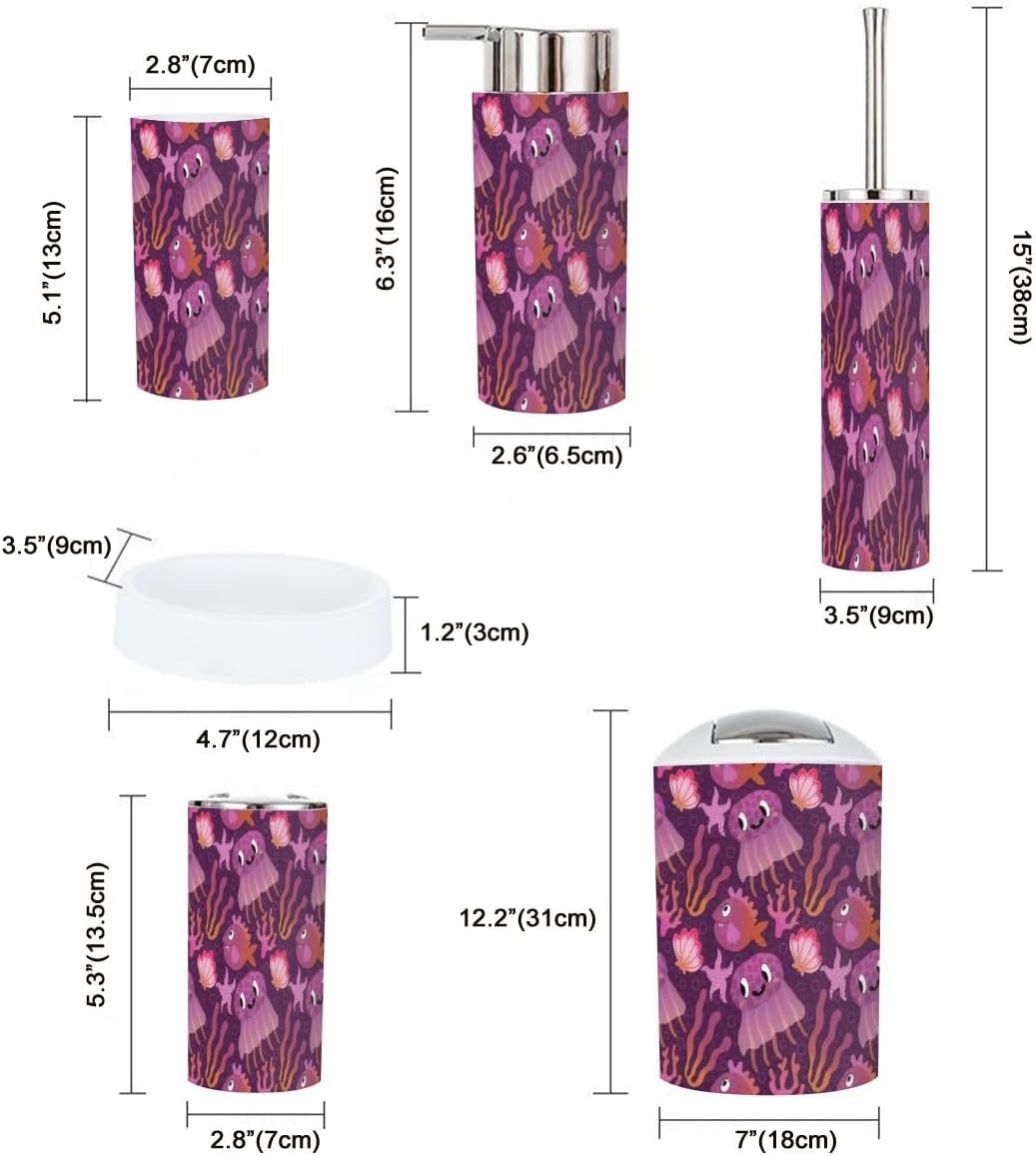 Stylish and Functional 6-Piece Bathroom Accessory Set for Your Home