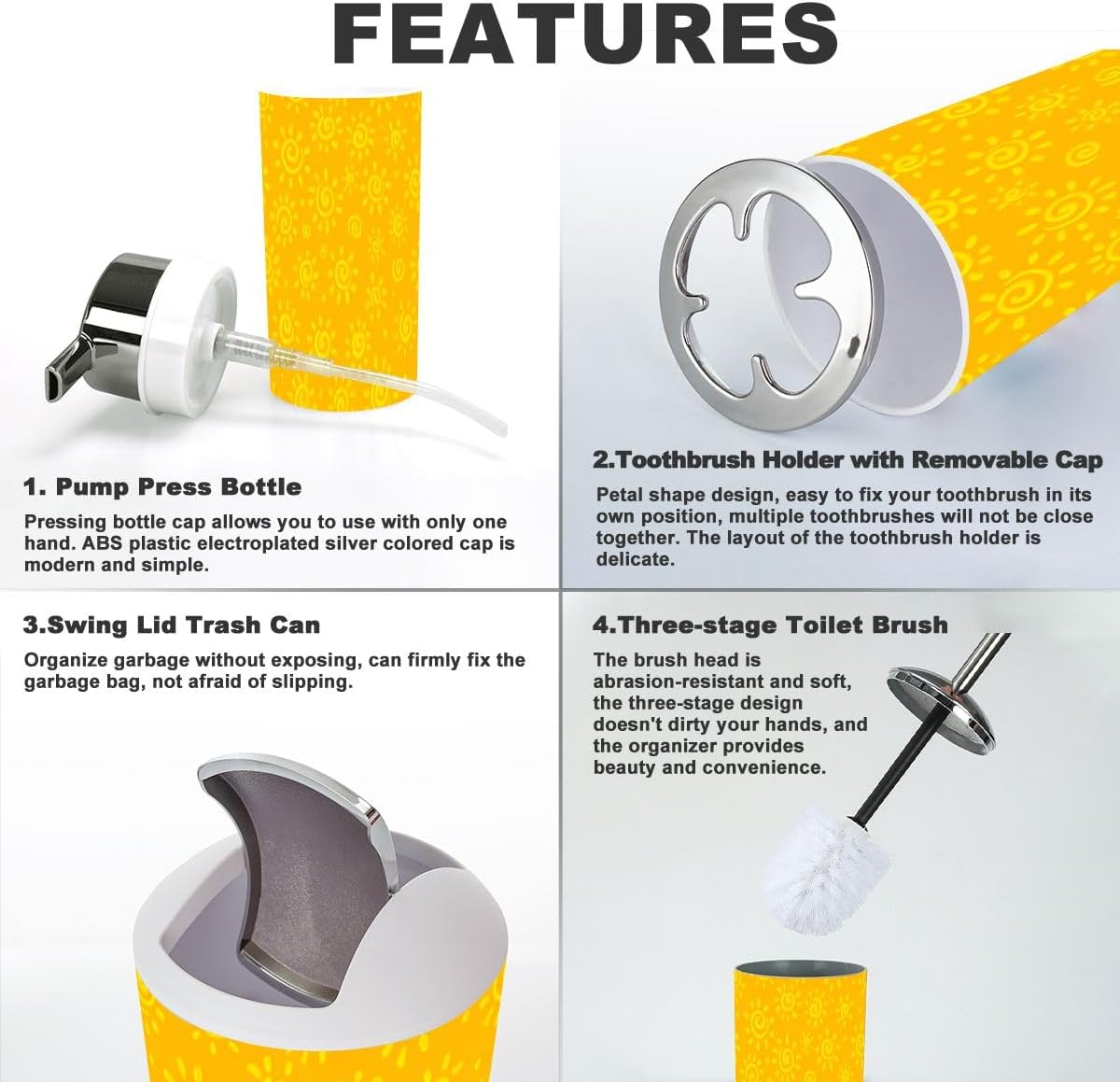 6-Piece Bathroom Set with versatile accessories for Home Use