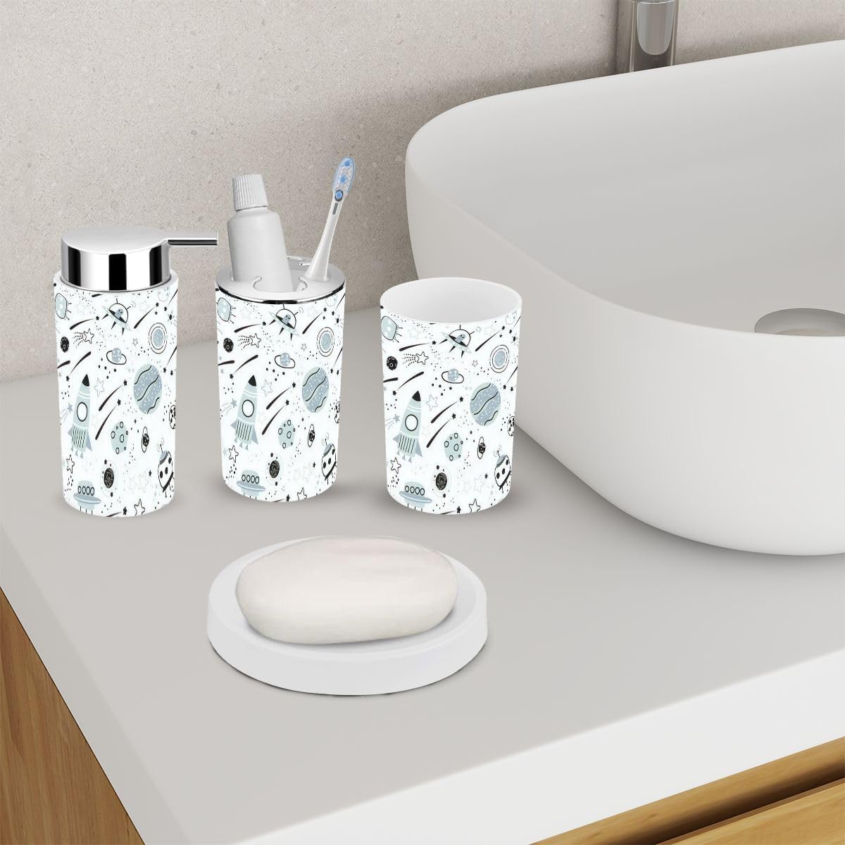 6-Piece Bathroom Accessory Set for Daily Beauty Care