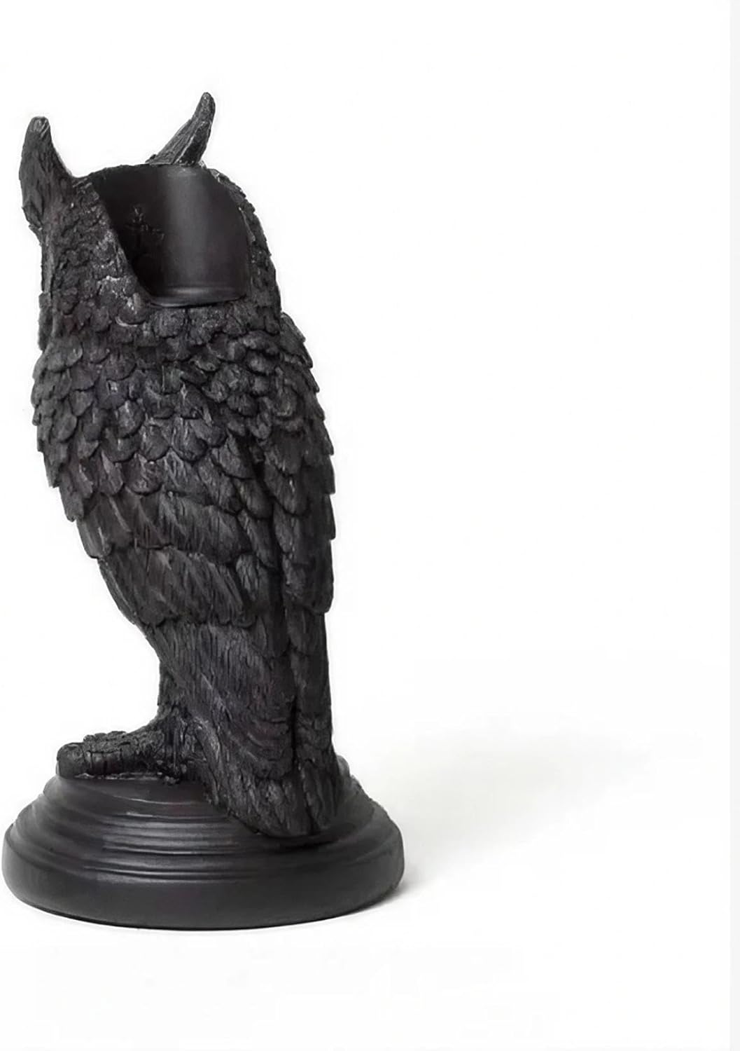 Gothic Owl Candle Stick Holders - Black Resin Decor compliments
