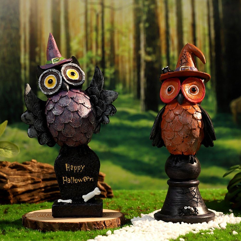 Gothic Owl Candle Stick Holder HalloweenDecor