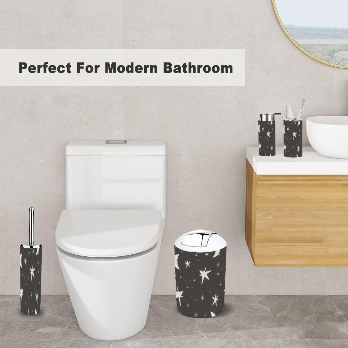Space Sun Moon Kids Bathroom Set