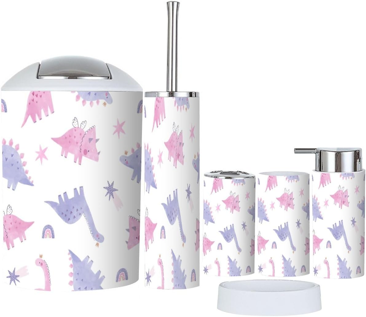 BATH ACCESSORY SET 6 PIECE BOHO CUTE DINO Lesson for Baby Girls