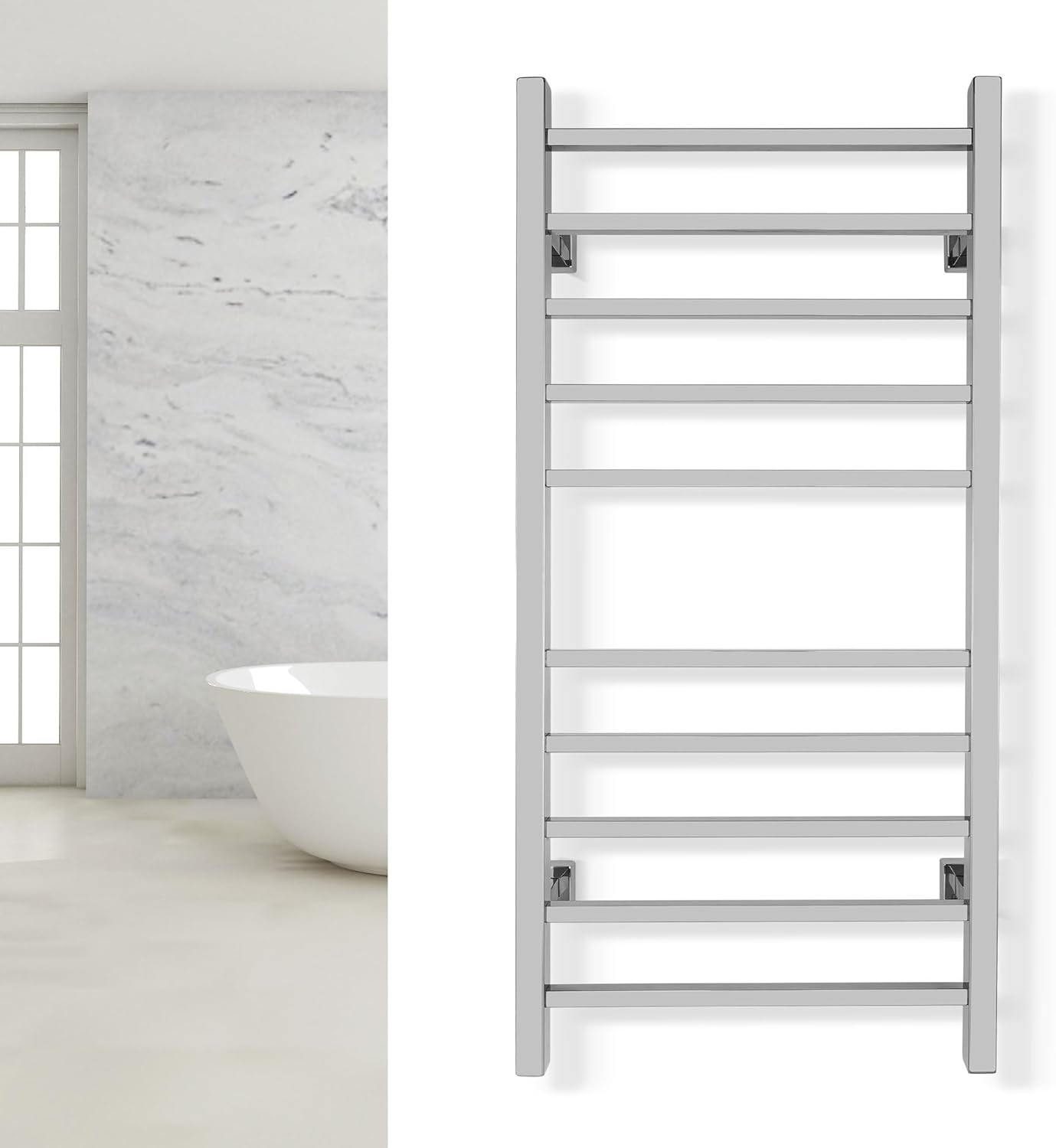WarmlyYours 10-Bar Heated Towel Rack