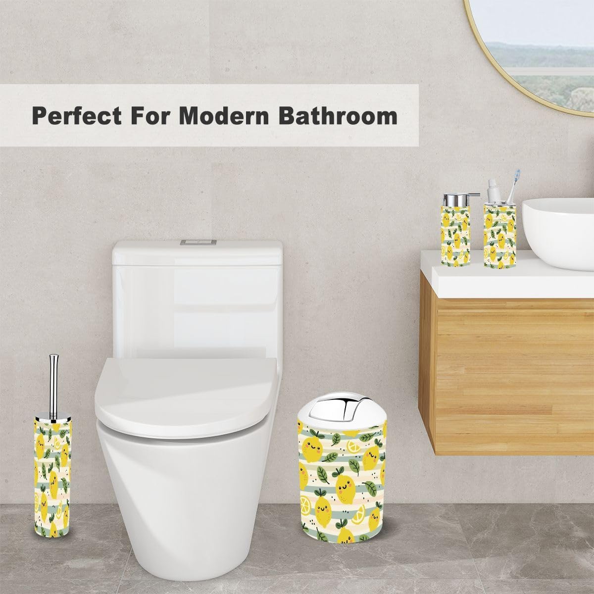 6-Piece Bathroom Accessory Set Durable Stylish for KIDS