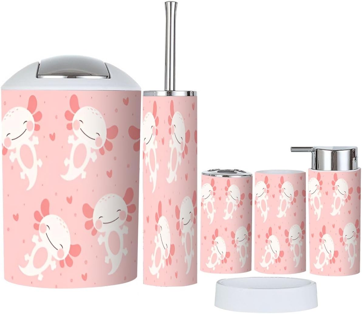 6 Piece Kawaii Bath Set with Cuteness for Your Bathroom