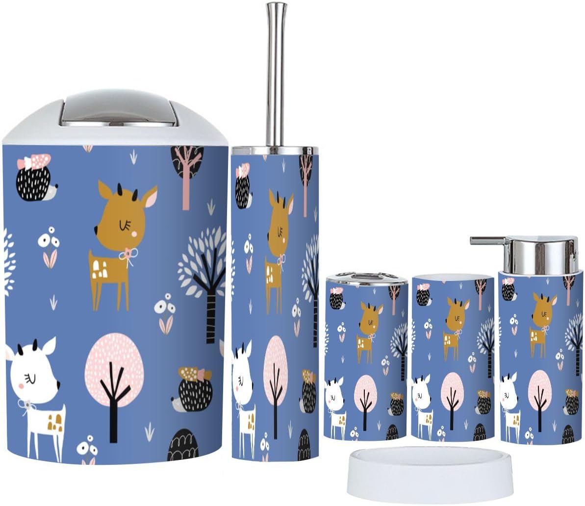 Seamless childish pattern bathroom accessory set