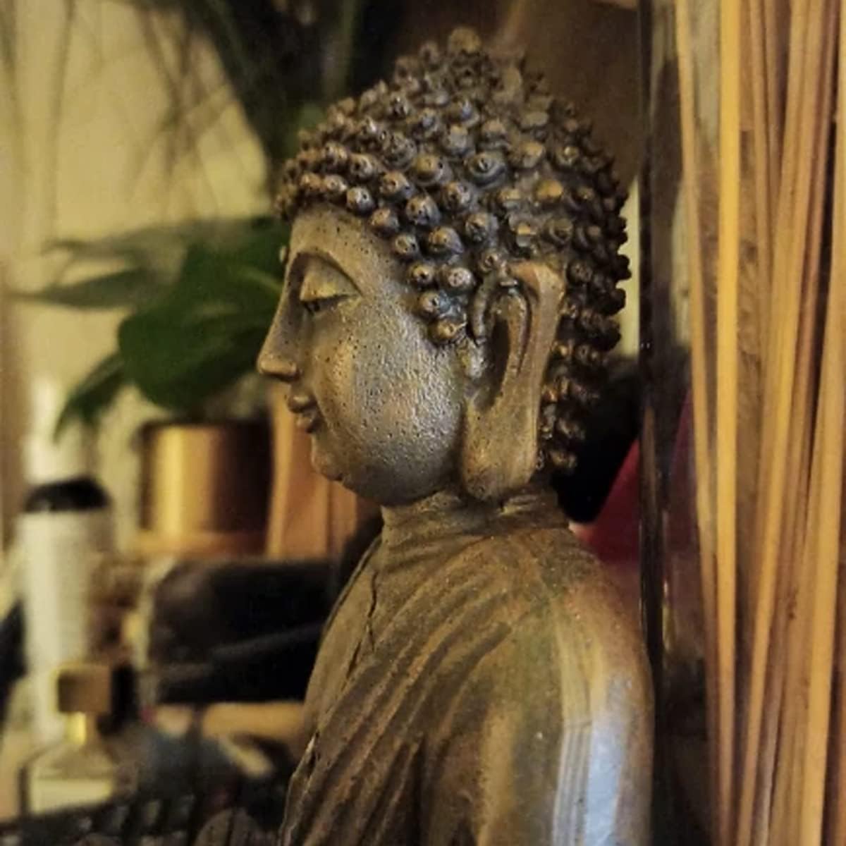 Meditation Buddha Figurine with LED Tea Lights