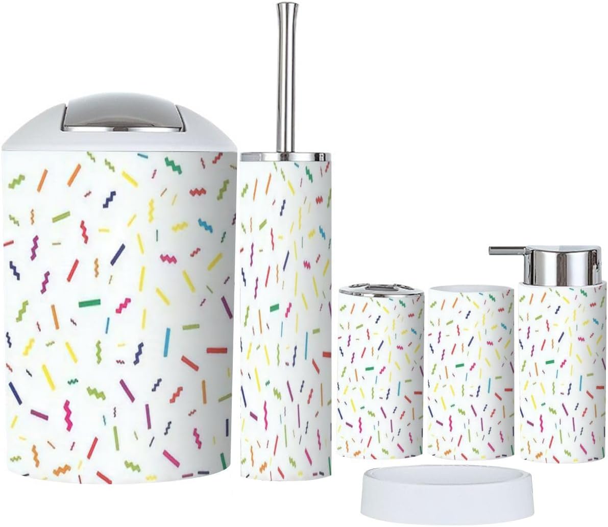 Candy Pattern Bathroom Accessory Set 6 Piece