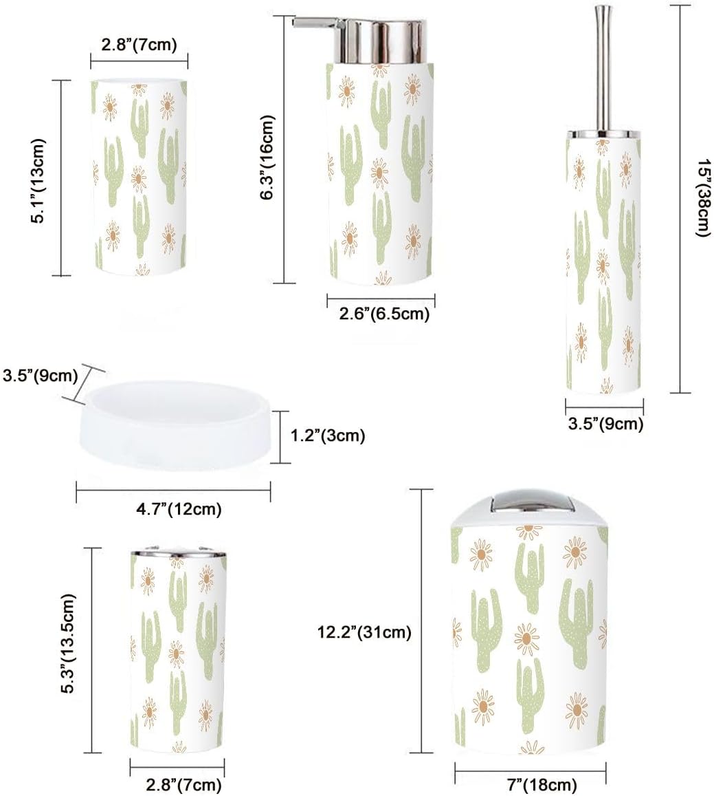 Cute Cactus Bathroom Set