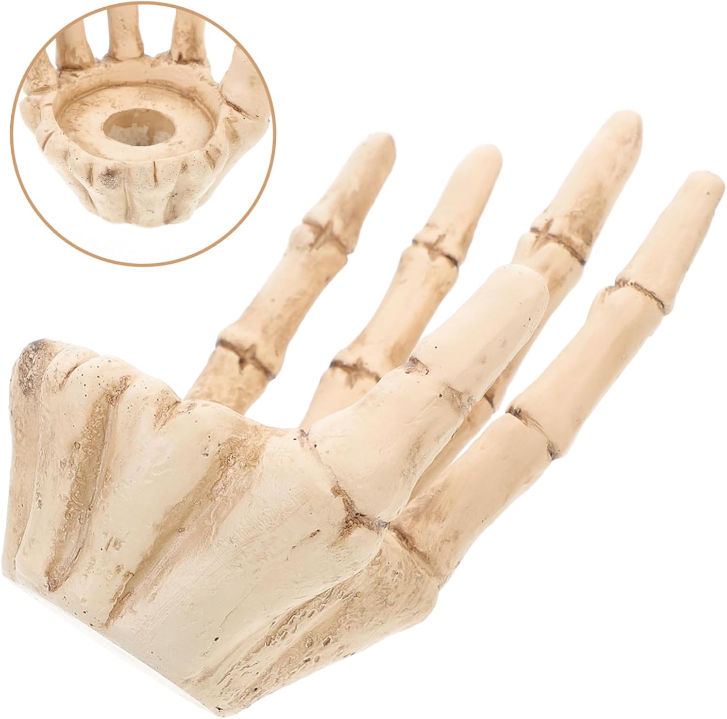 Halloween Skull Candle Holder Resin Skeleton Hand Tea Light Stand