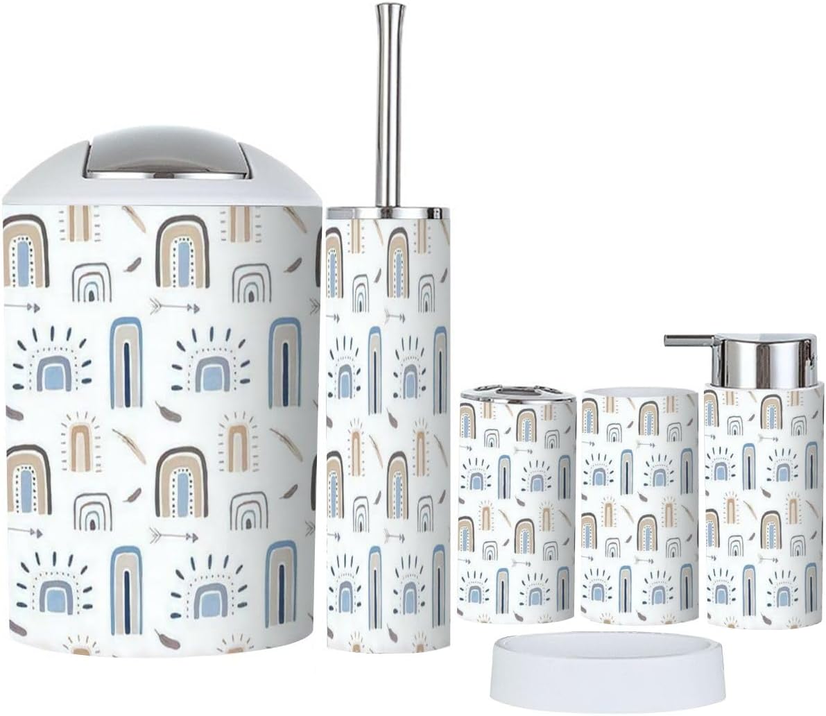 6-Piece Bohemian Bathroom Accessory Set