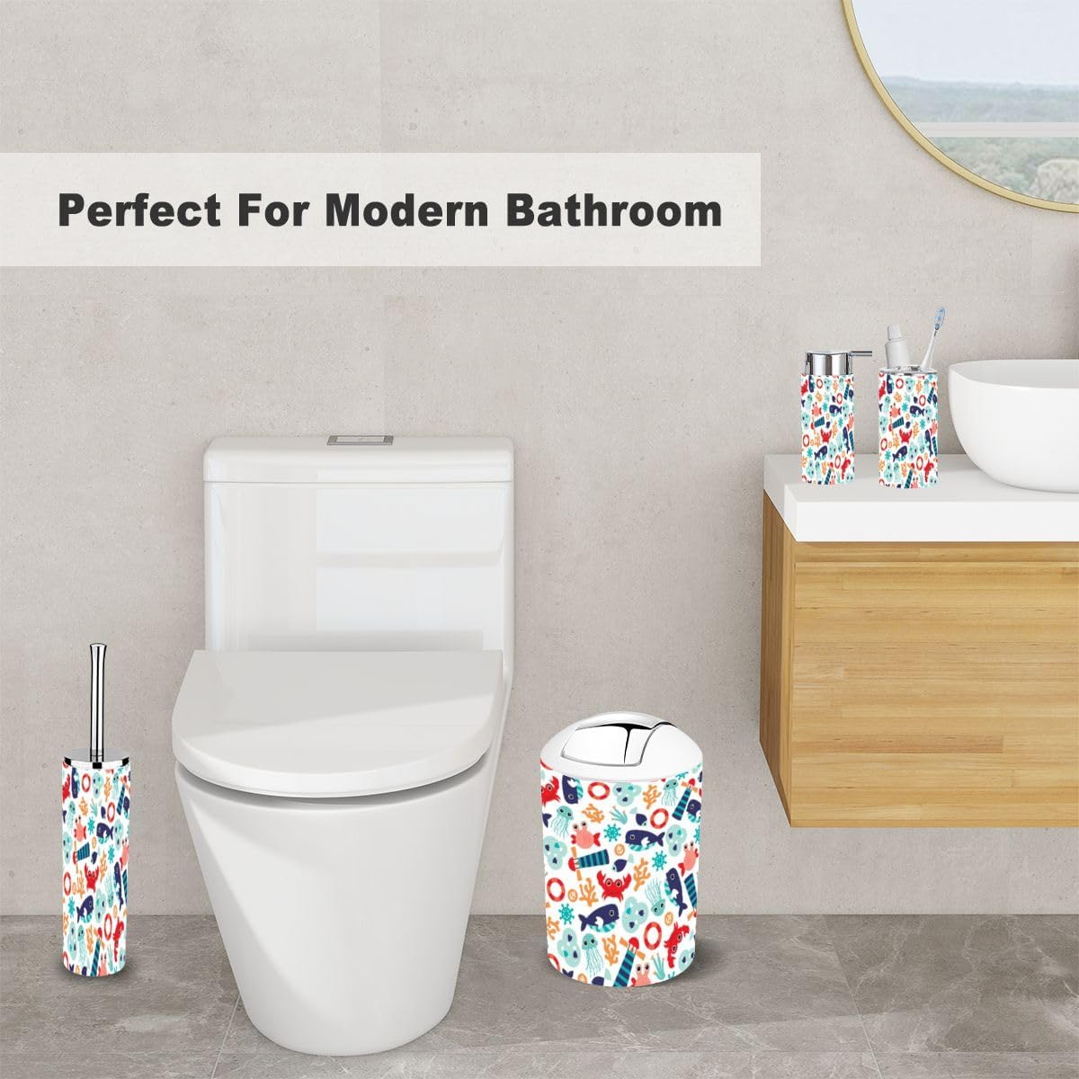 Sturdy 6-Piece Bathroom Set Durable Stylish