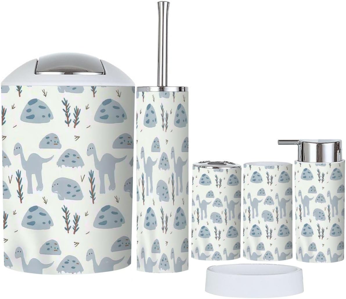 Stylish Dinosaur Bathroom Accessory Set for Kids Purable Durable