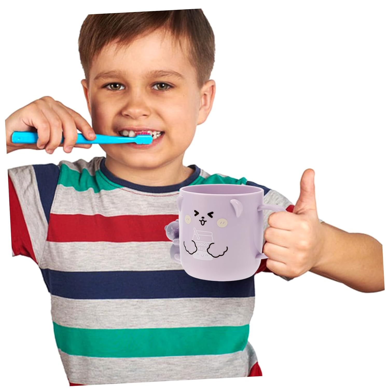 2-Pack Kids Reusable Toothbrush Cup - Cute Plastic Mugs for Toddlers