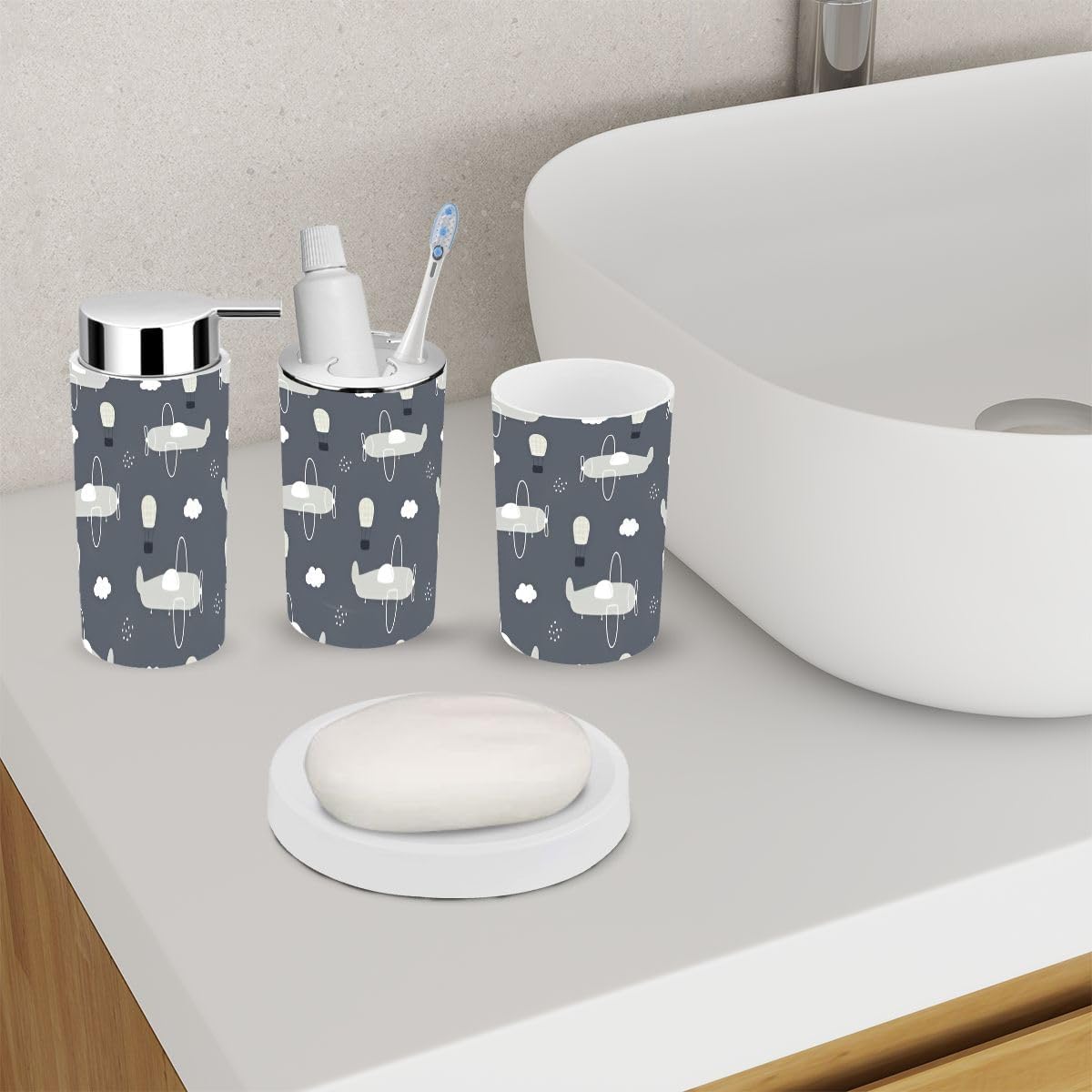 Bright and Perfect 6-Piece Kids Bathroom Accessor Set