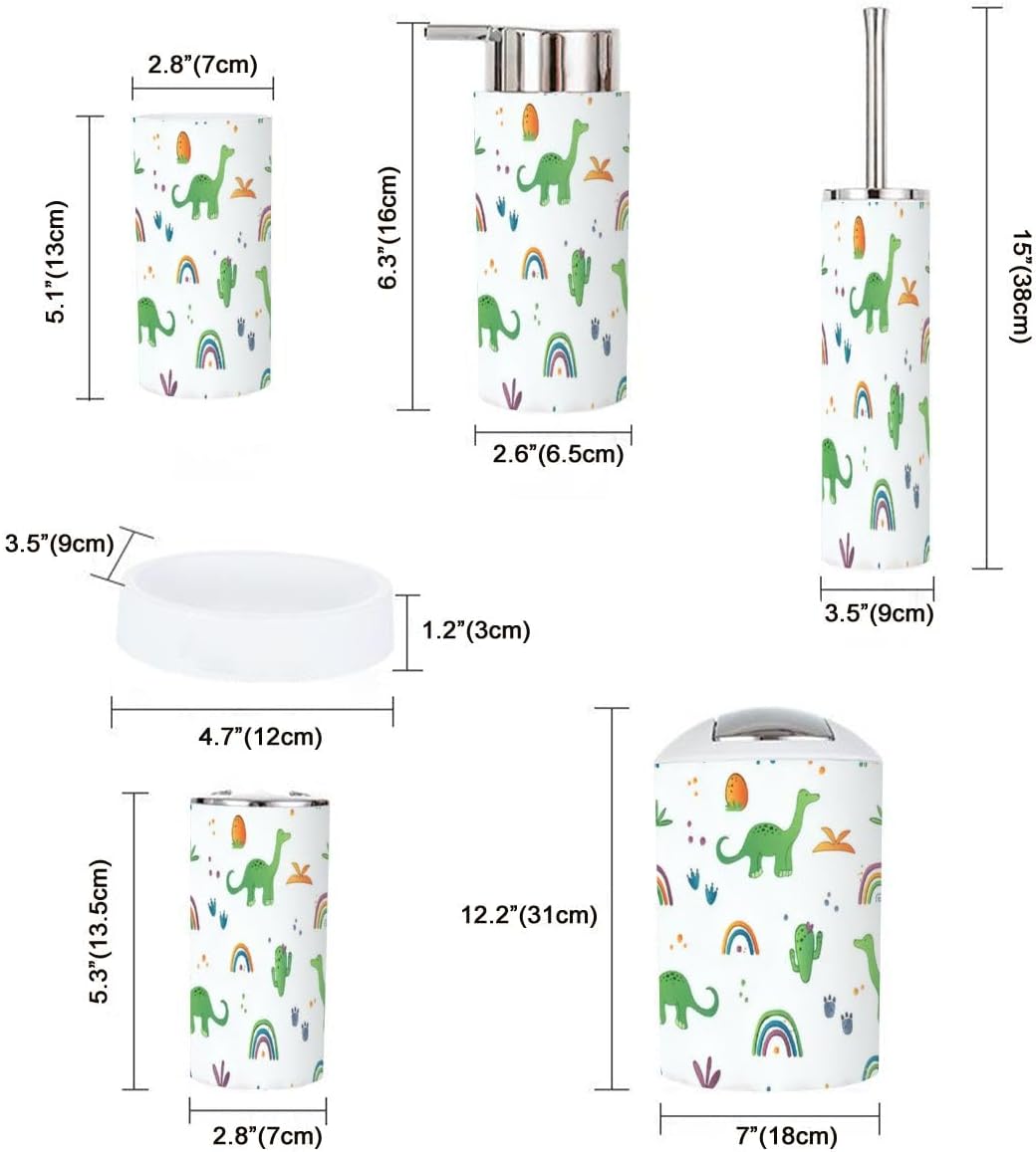 Bathroom Accessories Set Dinosaur Themed - Sealed Design Eco-Friendly