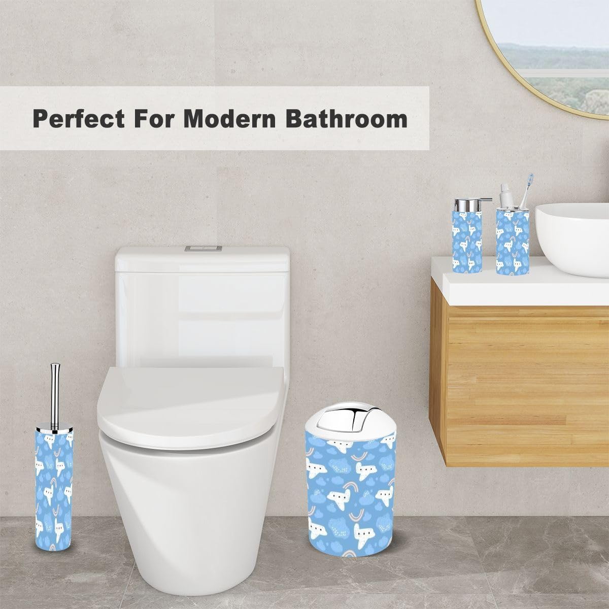 Scandinavian Style 6-Piece Bathroom Accessory Set