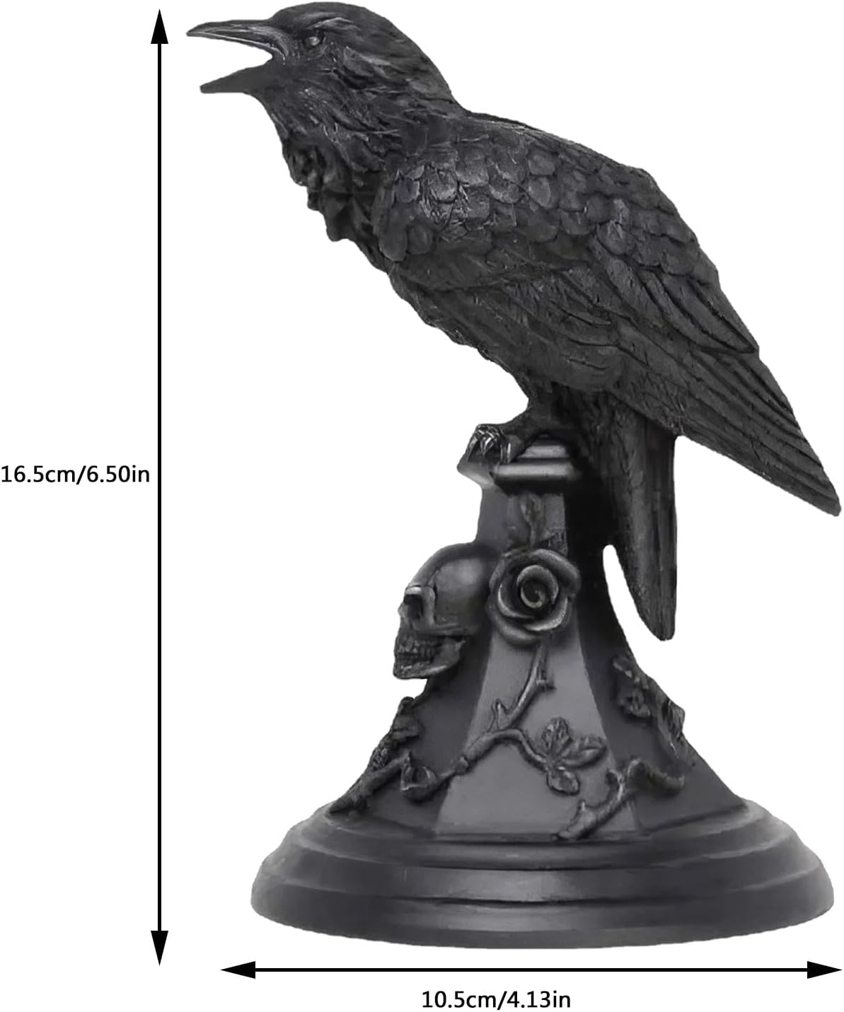 Halloween Black Resin Crow Candle Stick Holder