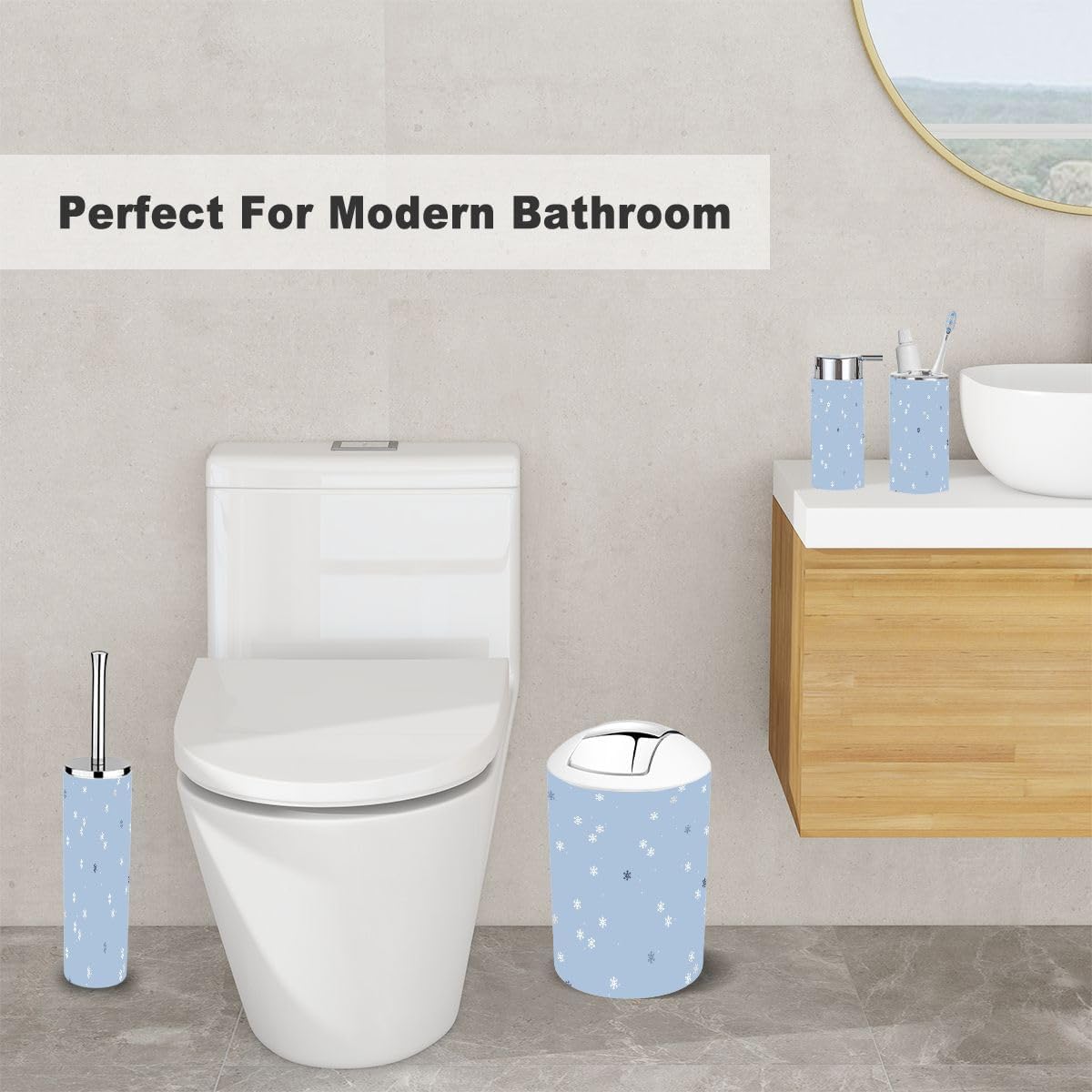 6-Piece Cute Snowflake Bath Set