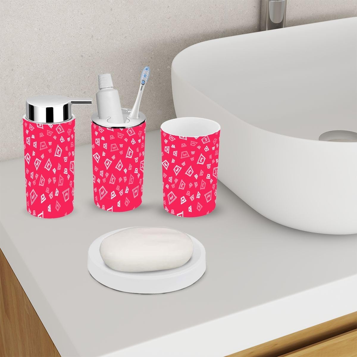 Bathroom Accessories Set 6-Piece All-in-One Storage Cleaning Kit