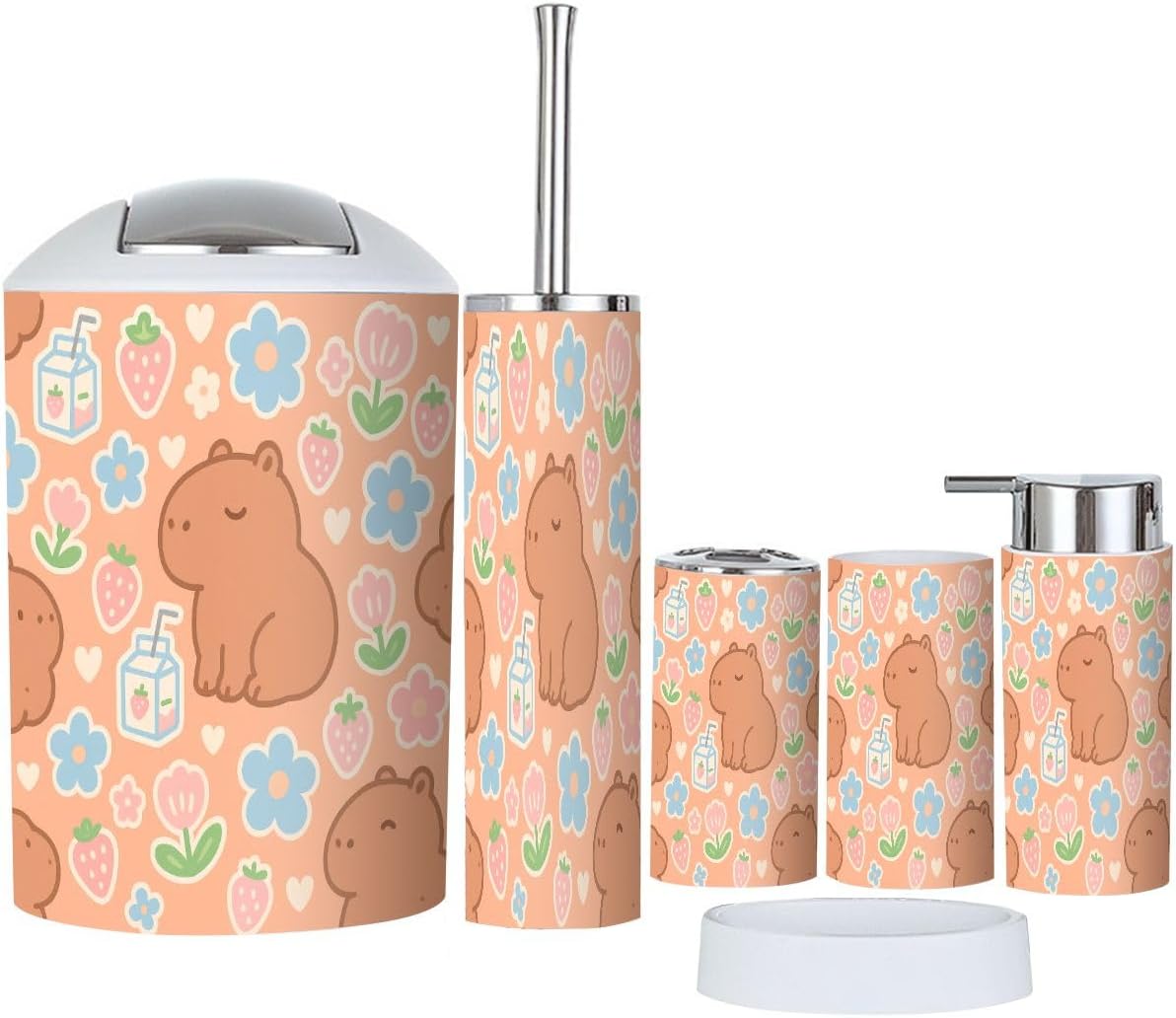 Boho Cute Bathroom Accessory Set 6 Piece