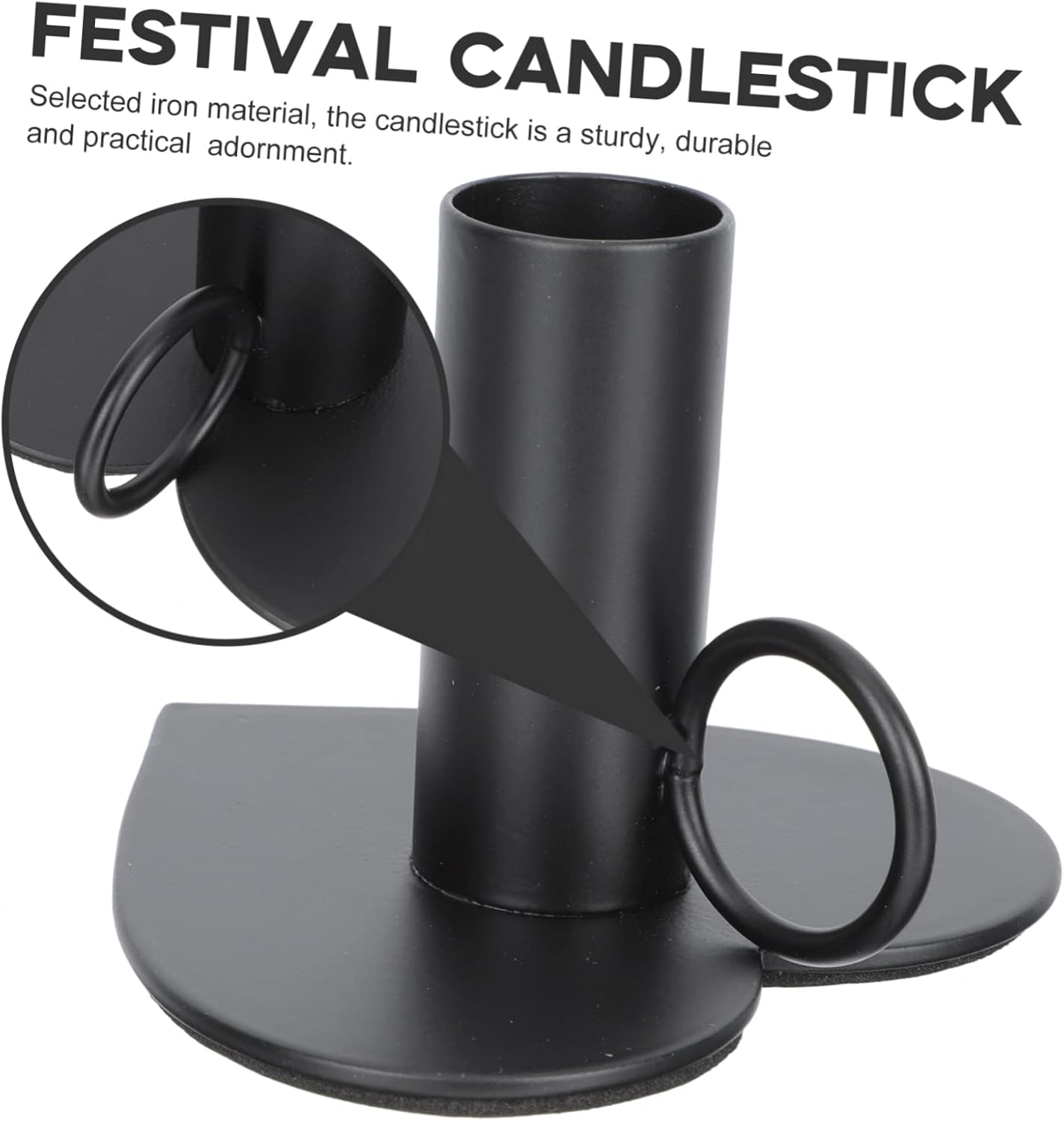 Elegant Black Iron Candle Holder for DJs - Heart-Shaped Compact Candle Rack