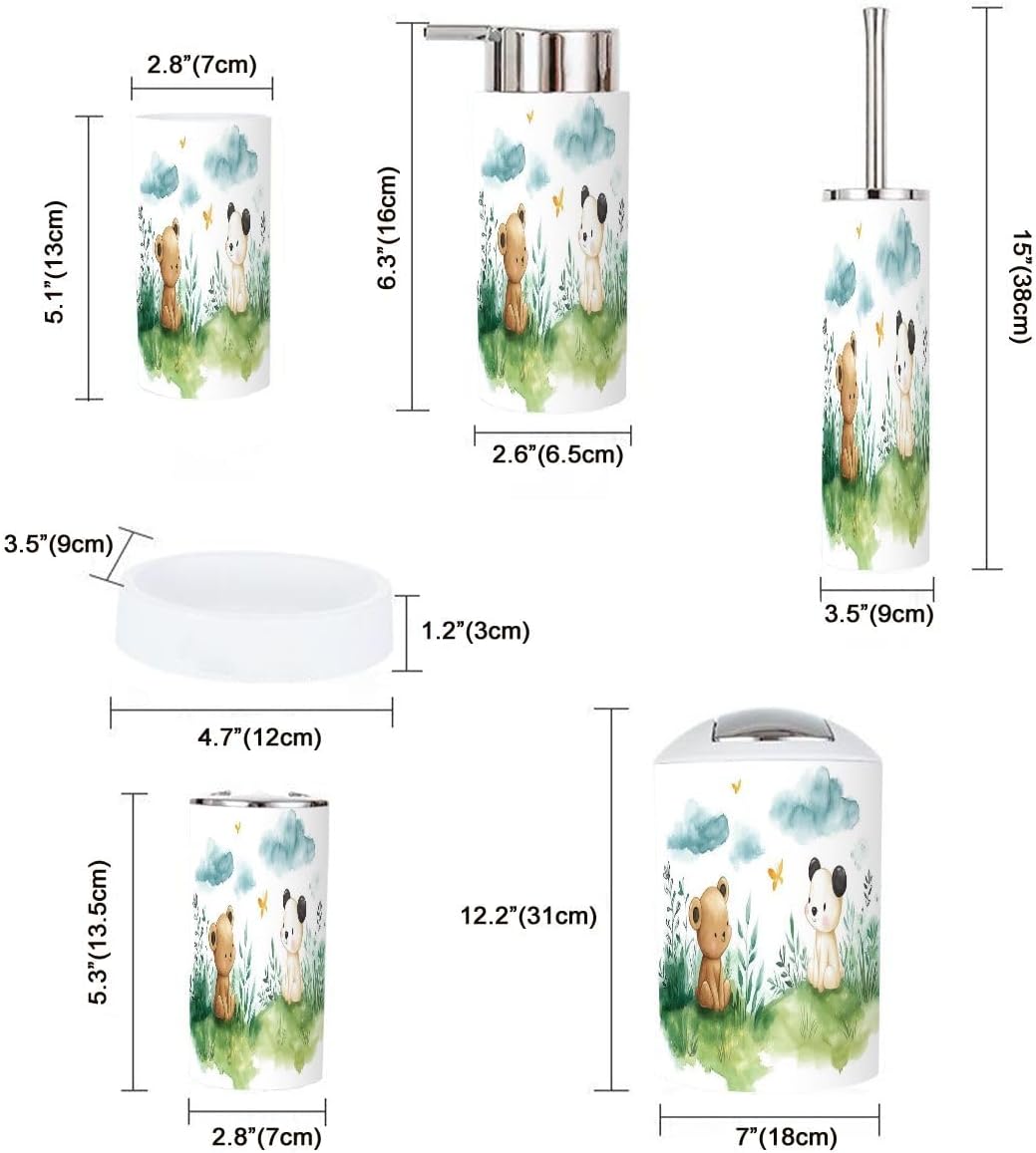 6-Piece Boho Bathroom Accessories Set for Children