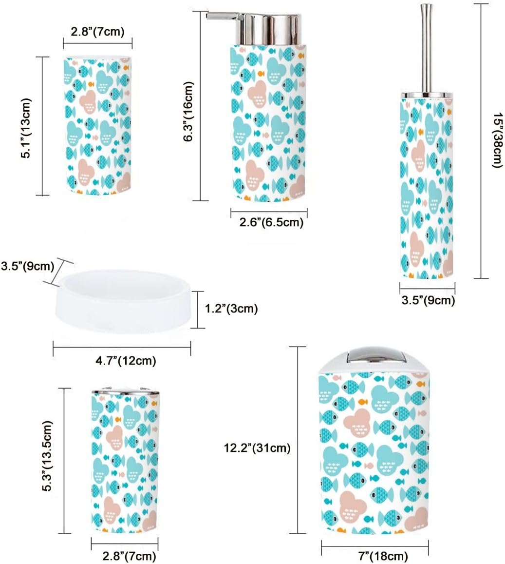 Seamless Fish Ocean 6 Piece