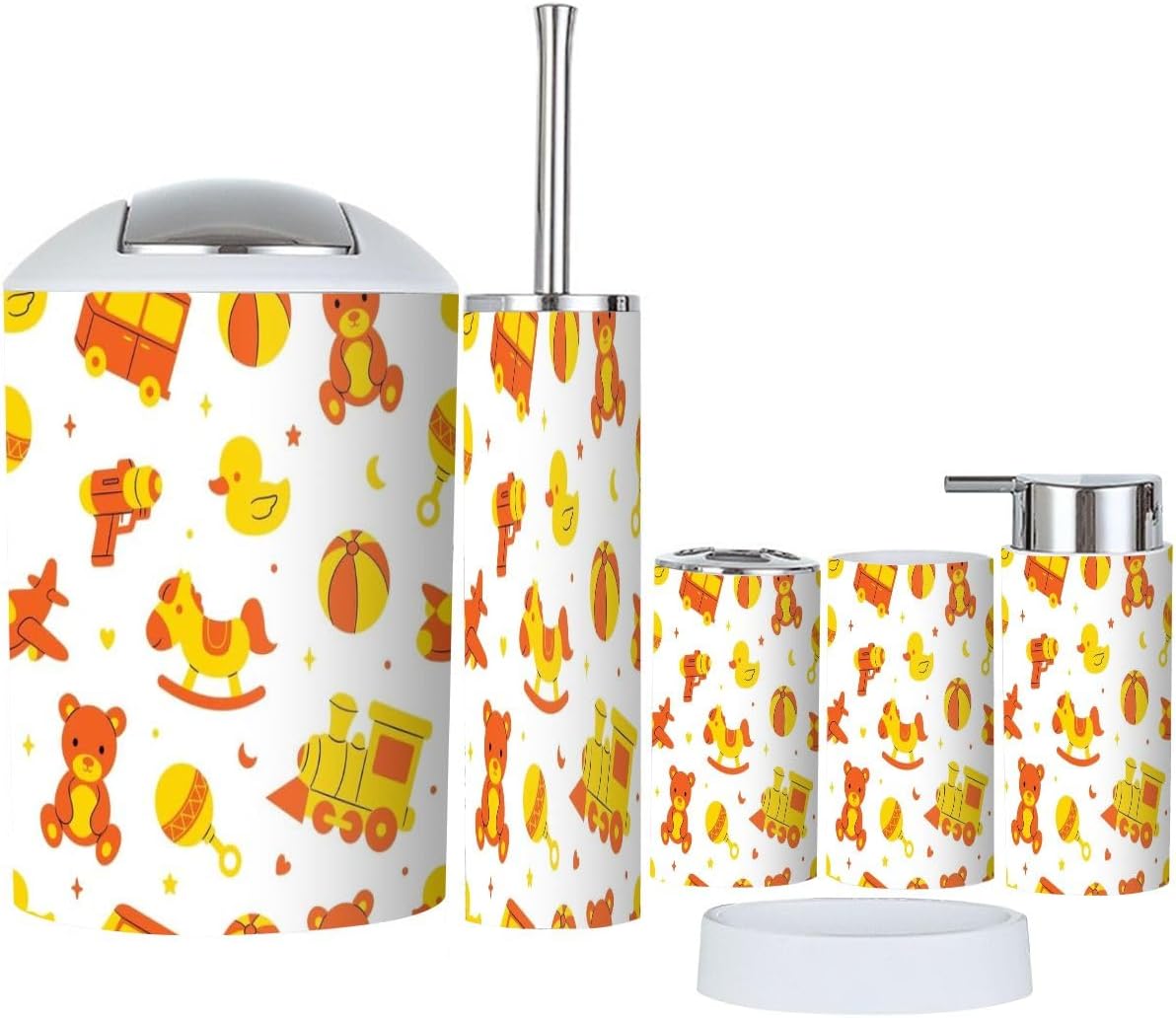 Cute Cartoon Bathroom Accessory Set 6 Piece