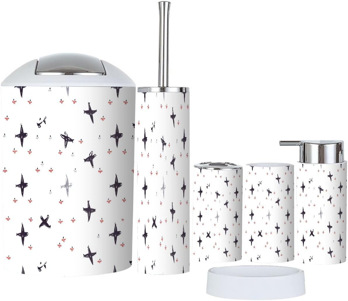 Stylish Boho Bathroom Accessory Set with 6 Pieces