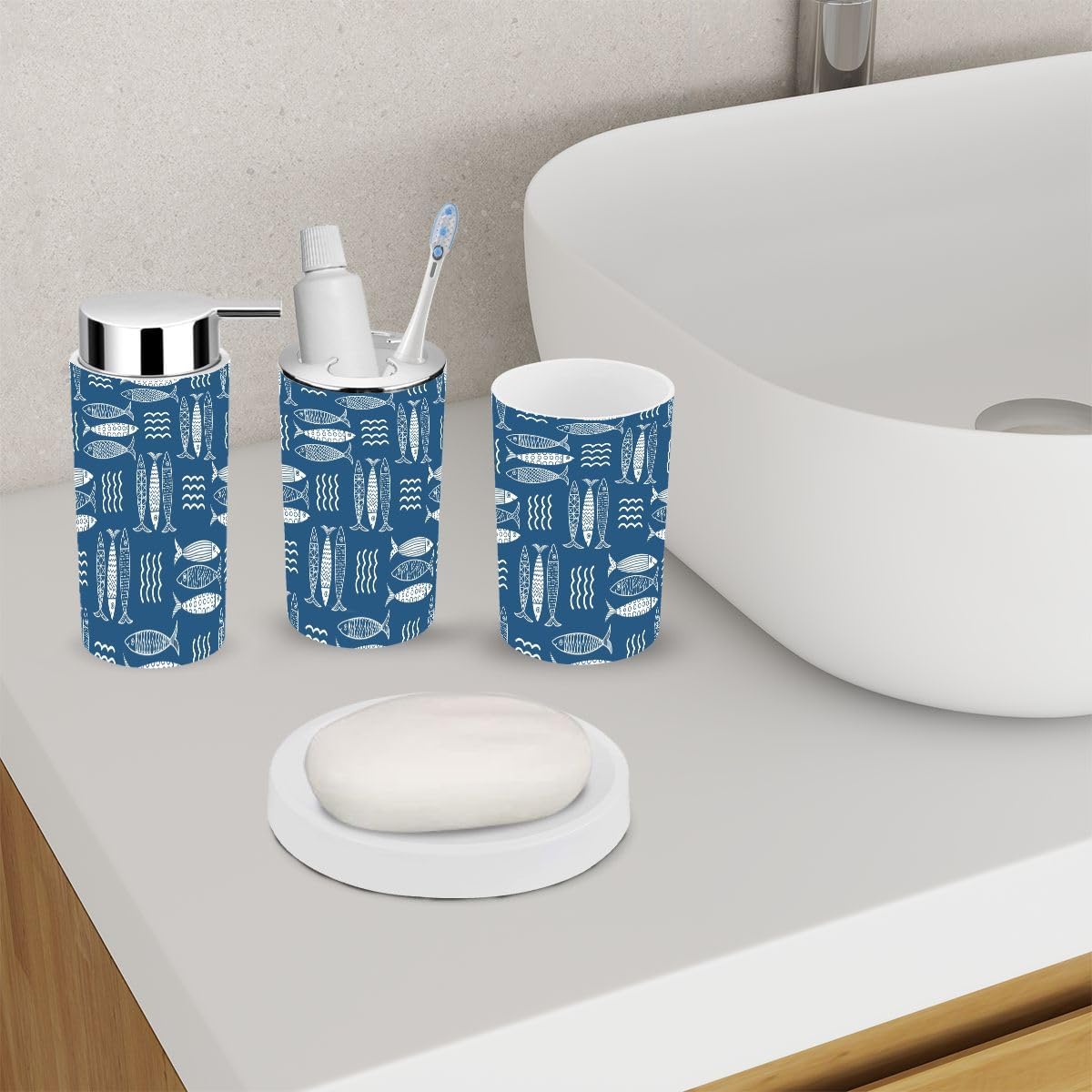 Sturdy 6-Piece Bathroom Organizing Set with CuteDesign