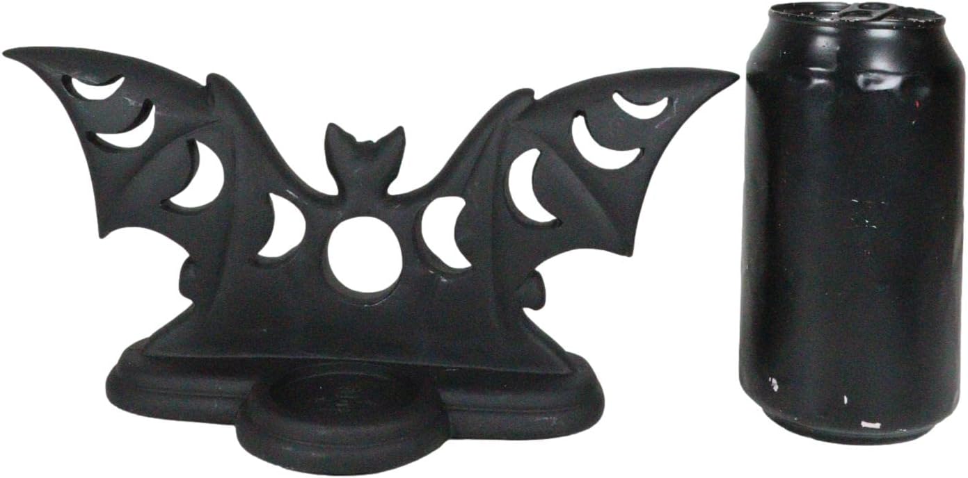 Ebros Gift Gothic Vampires Bat Votive Holder with Moon Phases