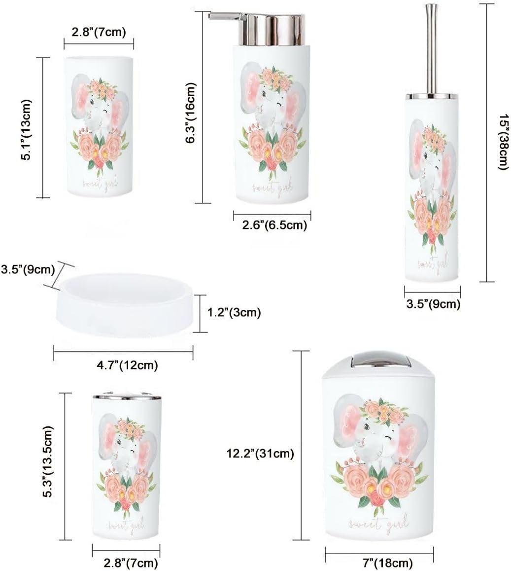 6-Piece Cute Baby Cute Girl Bathroom Accessories Set