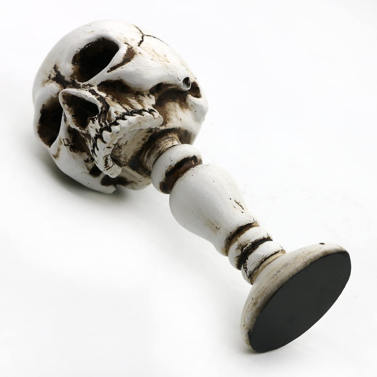 Skull Candle Holder - Gothic Tabletop Spooky Decor
