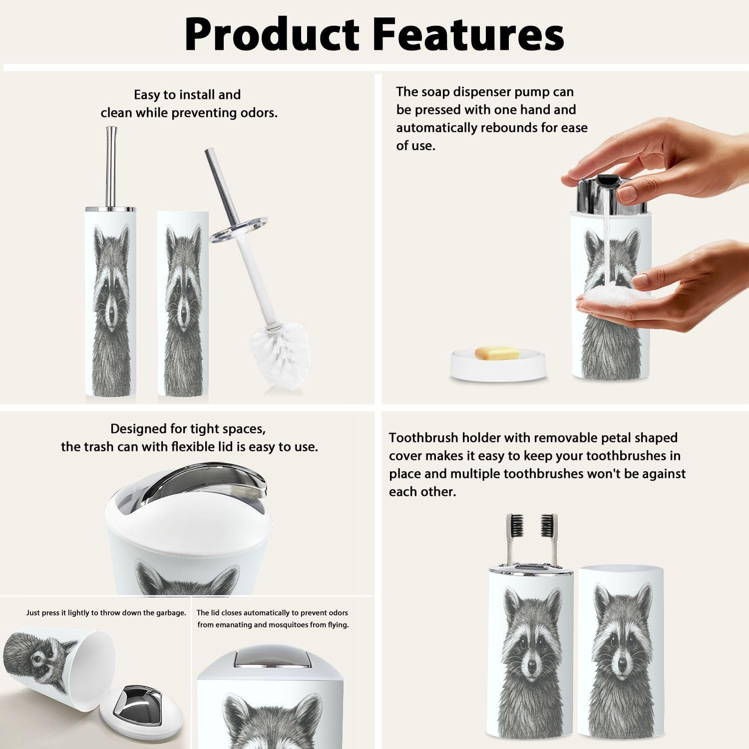 6-Piece BohoLogin Bathroom Accessory Set